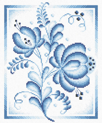 Синие розы. Гжель Ц-0254 PANNA Ц-0254